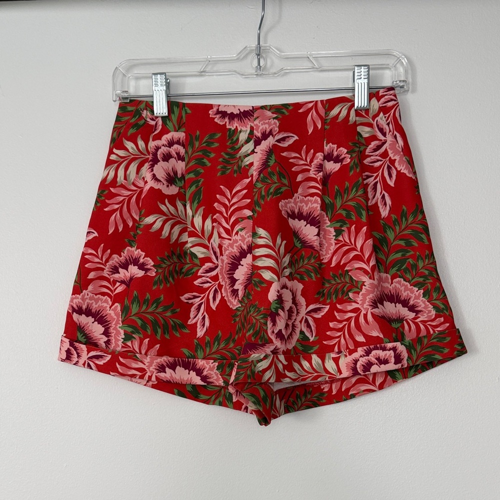 Floral orange Women's High waisted Shorts